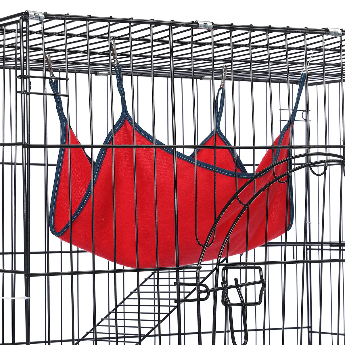 (image for) PawGiant 4-Tier Cat Cage, Cat Playpen Kennel Crate Chinchilla Rat Box Cage Enclosure with Ladders, Platforms Beds, Latches Tray Hammock