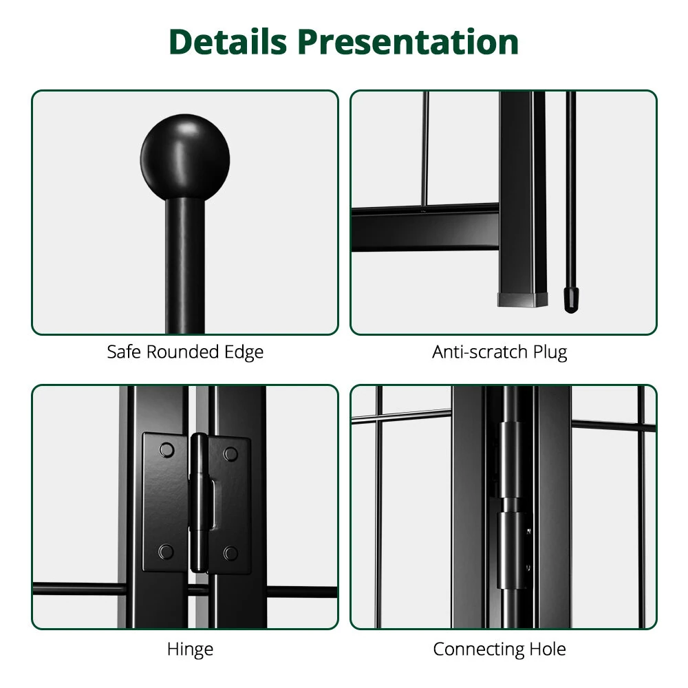 (image for) PawGiant Dog Playpen Designed for Indoor Use, Dog Pen with Rubber Pads for Small Medium Dogs Puppy Inside