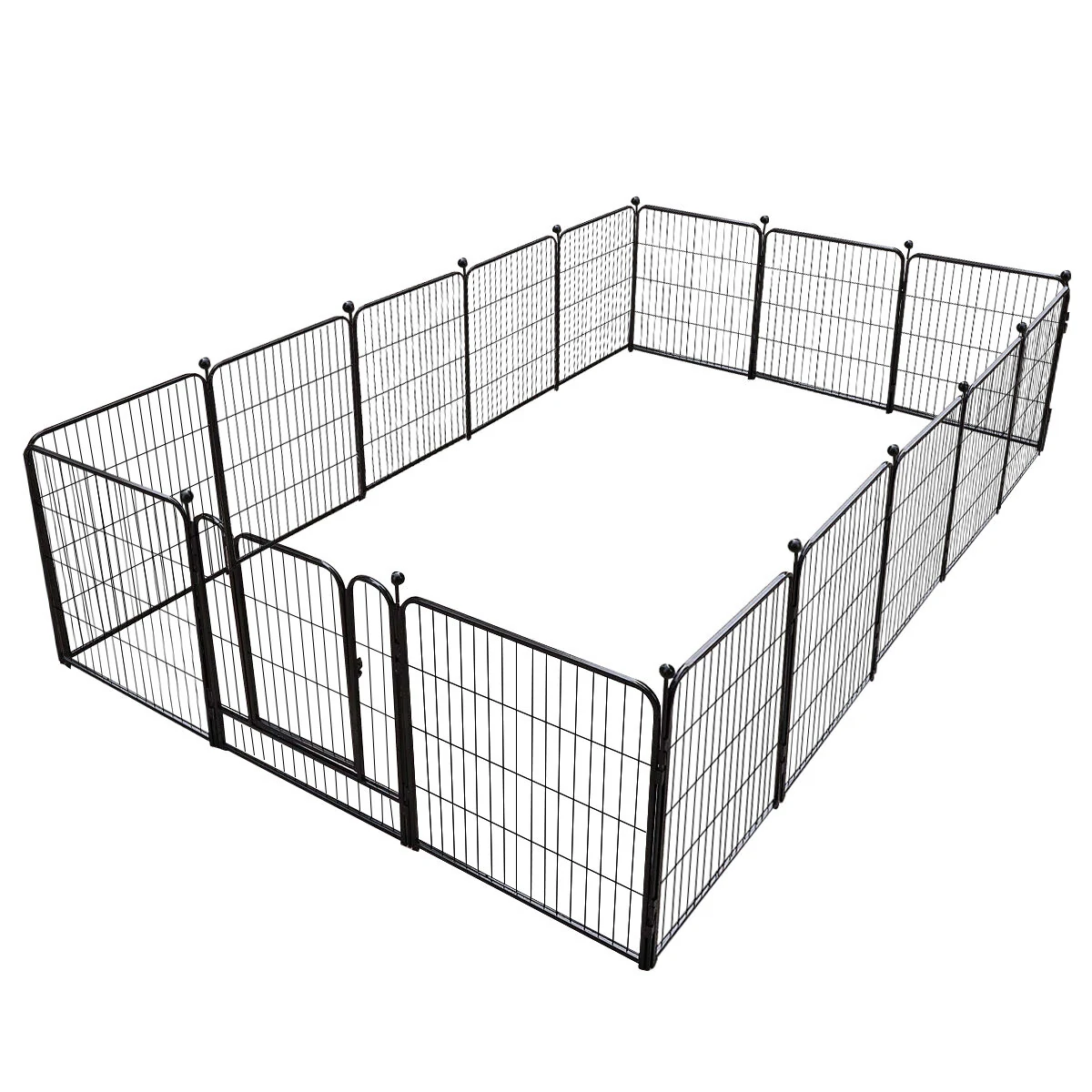 (image for) PawGiant Heavy Duty Metal Dog Exercise Playpen Fence for Indoor Outdoor 16 Panels 32 Inch Height
