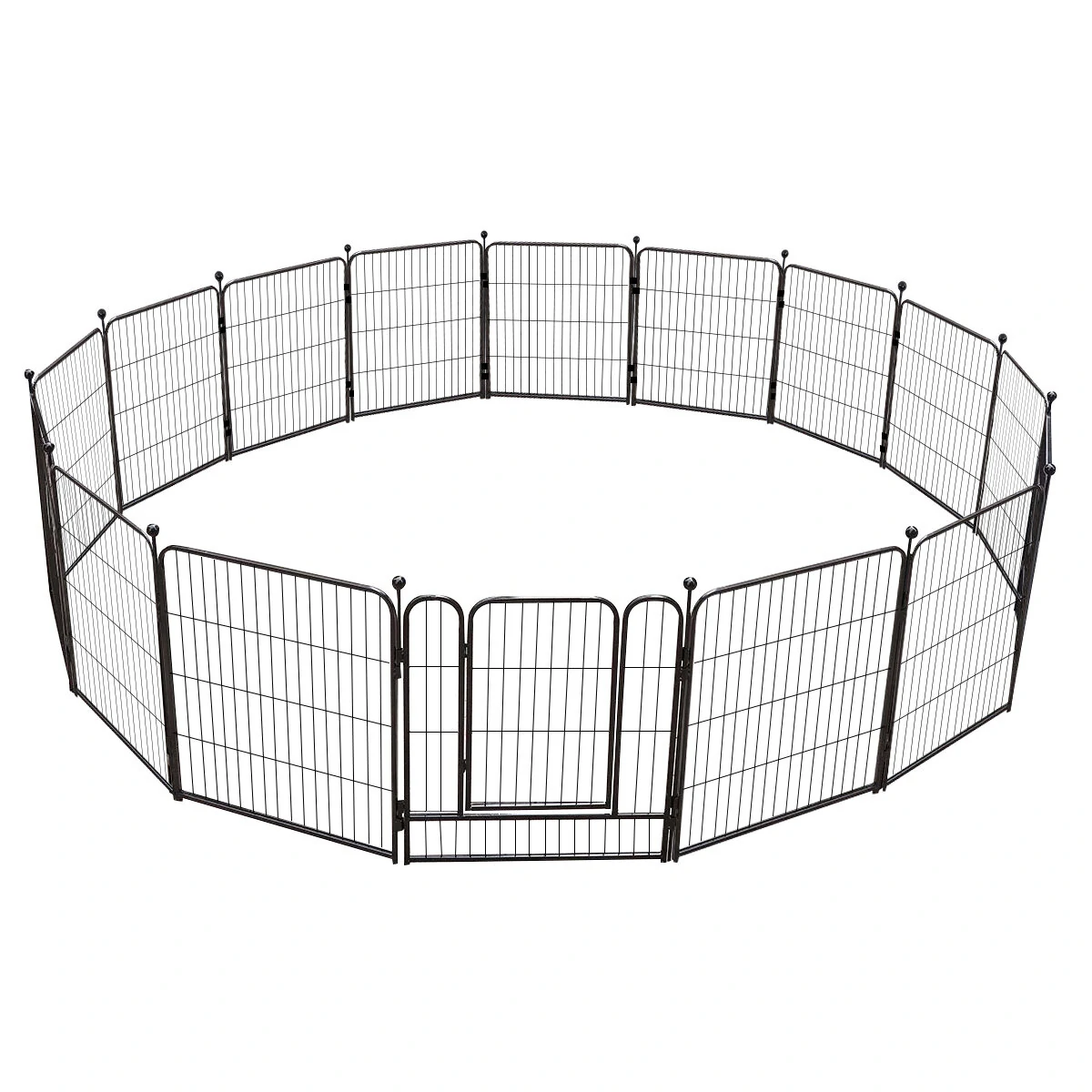 (image for) PawGiant Heavy Duty Metal Dog Exercise Playpen Fence for Indoor Outdoor 16 Panels 32 Inch Height